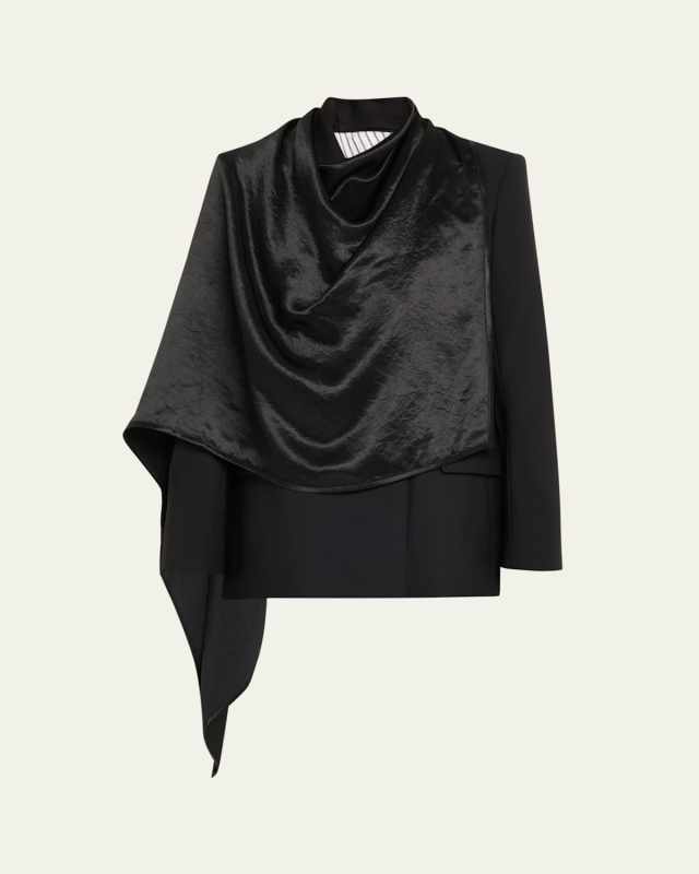 Double-Breasted Cloak Blazer
